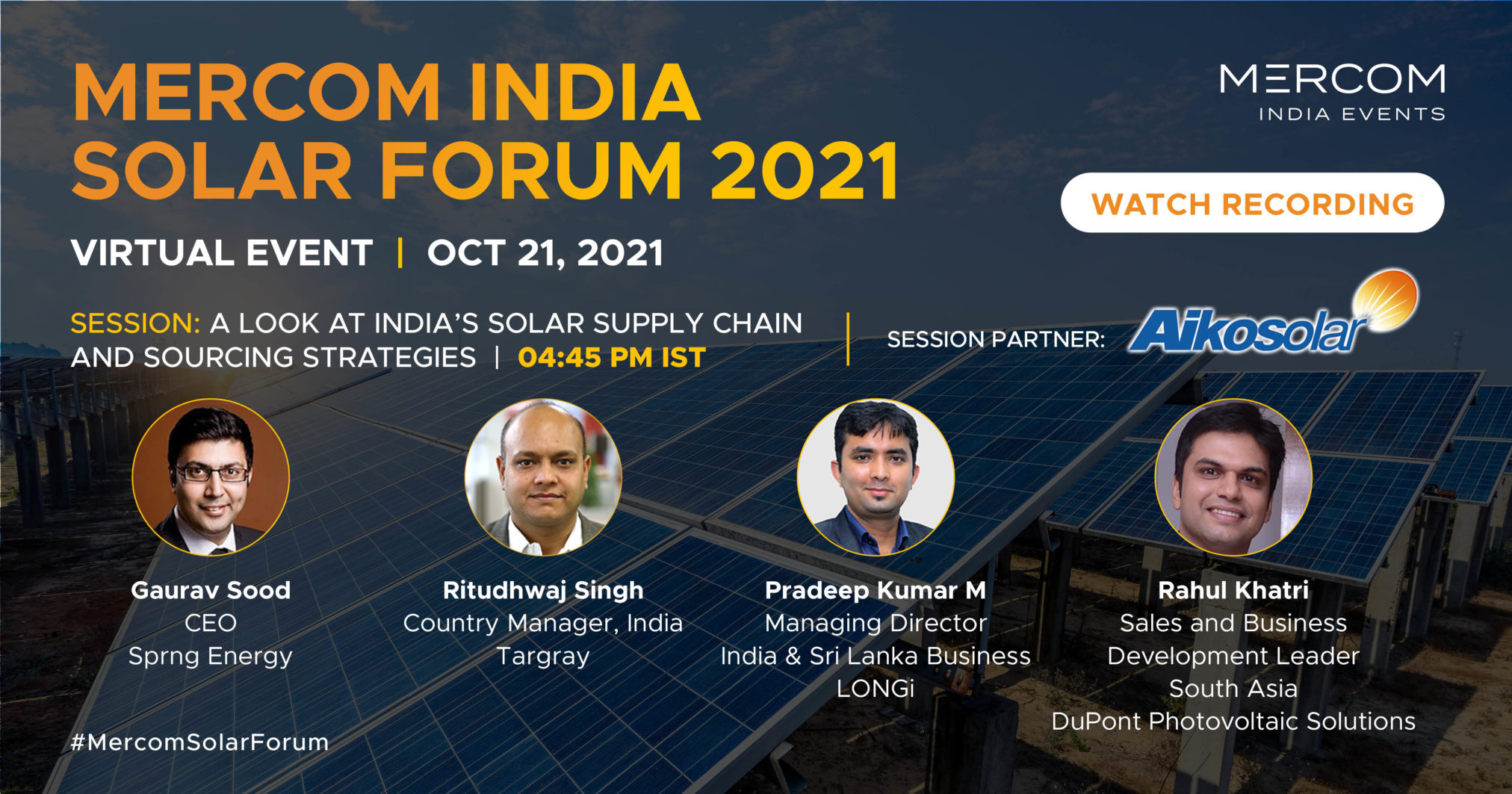 MERCOM Solar India Form 2021