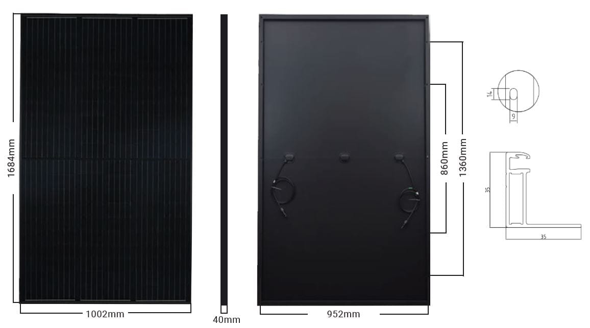 All Black Monocrystalline Solar Panel
